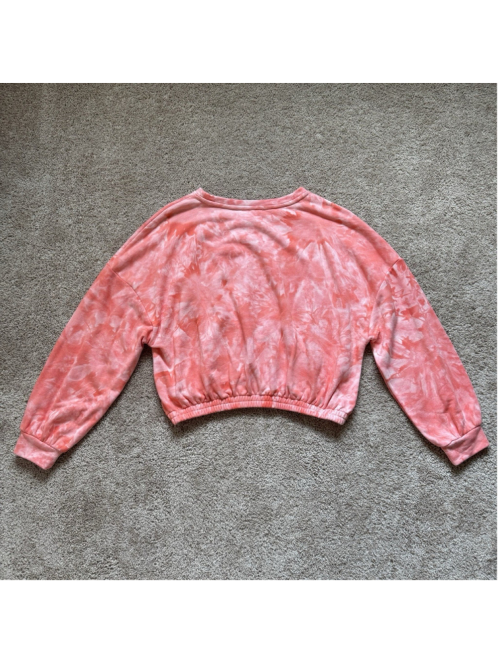 Elodie Womens Size XL Pink Tie Dye Cropped Pullover Sweatshirt - Picture 8 of 8
